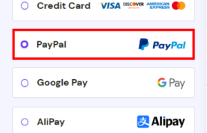 显示选择PayPal的Hostinger购物车结帐页面